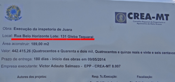 �rg�o que deveria fiscalizar obras erra o pr�prio endere�o