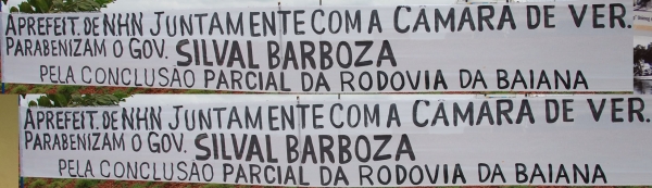 Quem escreveu certo o nome do governador, Porto dos Ga�chos ou Novo Horizonte do Norte?