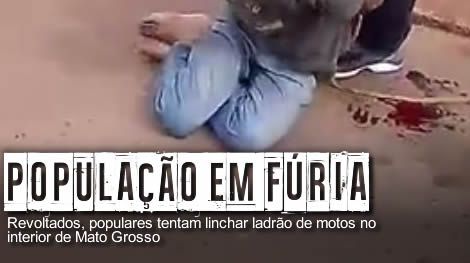 Populares tentam linchar ladr�o de motos no interior de Mato Grosso