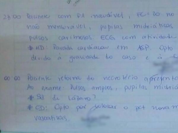 Paciente foi considerado morto em Pronto-Socorro de Cuiab� (MT).