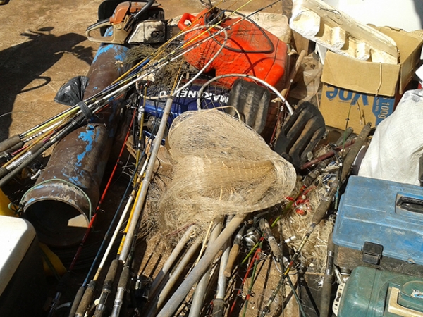 Fiscaliza��o da Dema no Rio Arinos prende 5, apreende, armas e petrechos de pesca ilegal
