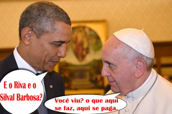 Di�logo entre Baraque Obama e o Papa Francisco
