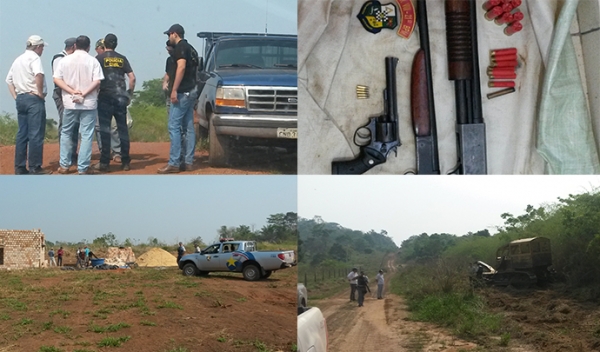 Justi�a cumpre mandado em fazenda de Juara, localiza armas e apreende suspeitos.