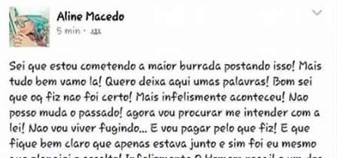 Jovem procurada por participa��o em latroc�nio em Juara se defende nas redes sociais.
