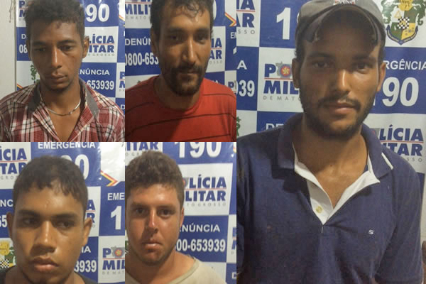 Pol�cias Militar e Civil de Colniza 05 homens por roubo e apreendem 07 espingardas