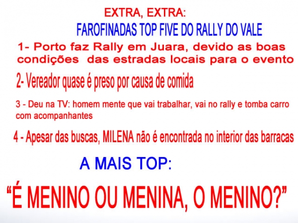 EXTRA, EXTRA, conhe�a as melhores Farofinadas do Rally do Vale 