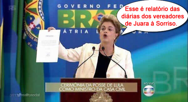 Finalmente aparece o relat�rio das di�rias dos vereadores de Juara � Sorriso