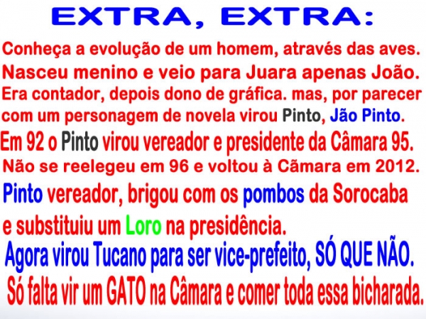 EXTRA, EXTRA: conhe�a a verdadeira hist�ria de um PINTO