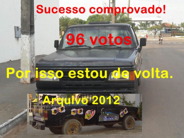 Elei��o: A famosa caminhonete D20 preta est� de vota �s ruas de Juara.