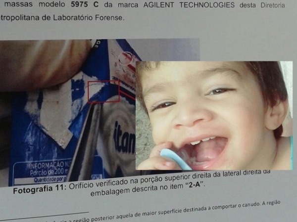 Achocolatado ingerido por crian�a que morreu em Cuiab� foi envenenado, diz laudo