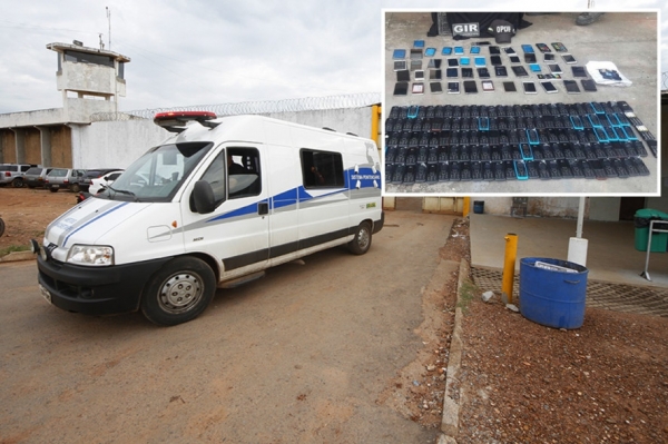 Bebedouro com 181 celulares � apreendido na penitenci�ria central do estado de MT