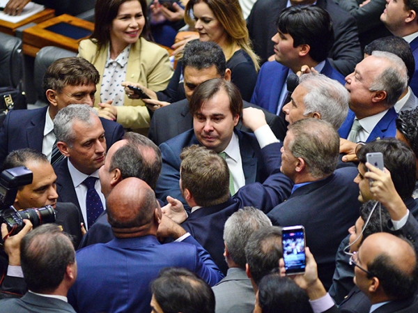 Rodrigo Maia � eleito presidente da C�mara dos Deputados em primeiro turno