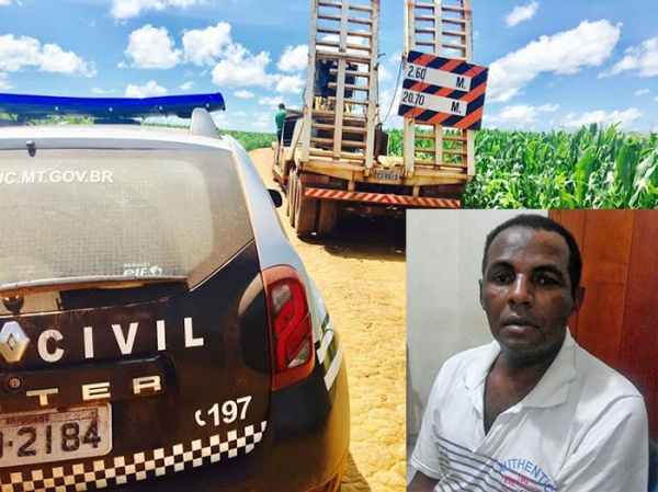 Pol�cia Civil recupera maquin�rio roubado por membro de associa��o criminosa em Tapurah