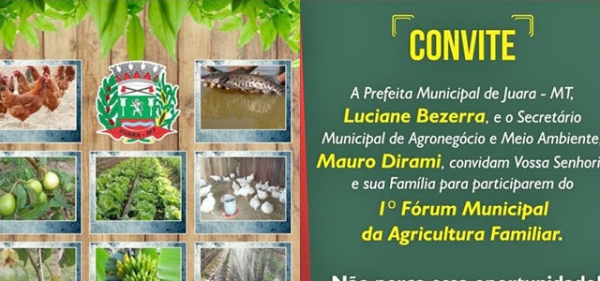 Inscri��es para 1� F�rum Municipal da Agricultura Familiar devem ser feitas no dia do evento