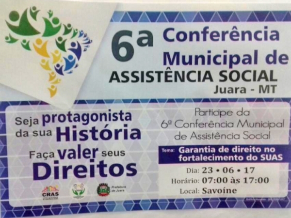 6� Confer�ncia Municipal de Assist�ncia Social ser� realizada nesta sexta-feira (23) 