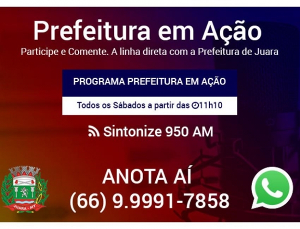 PREFEITURA EM A��O Tema do Programa deste s�bado (15) ser� Infraestrutura