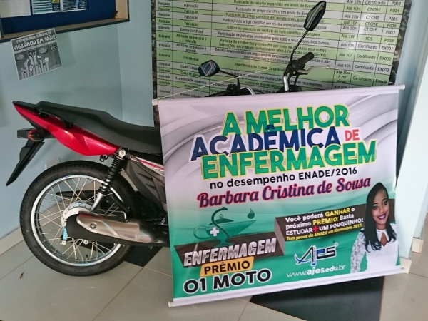 AJES premiar� egressa de Enfermagem que tirou a melhor nota no Enade 2016