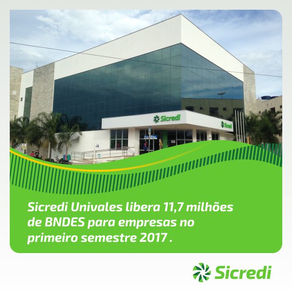 Sicredi Univales libera 11,7 milh�es de BNDES para empresas no primeiro semestre 2017