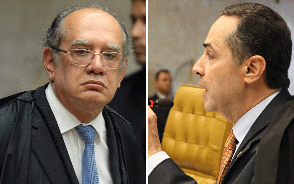 Sess�o do STF � suspensa ap�s ataques entre ministros Barroso e Gilmar Mendes 