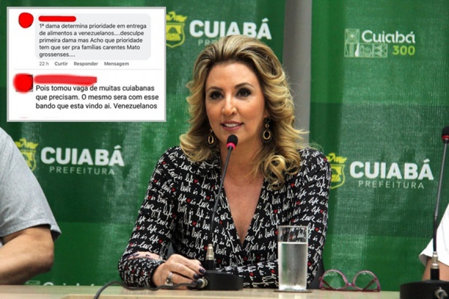 Primeira-dama rebate ataques a venezuelanos abrigados em Cuiab�