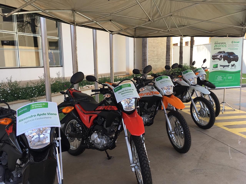 Sicredi Univales MT/RO realiza o sorteio das 5 motos da Campanha 25 anos Juntos