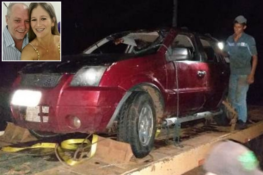 Empres�rio, esposa e filho morrem ap�s carro cair em rio de MT