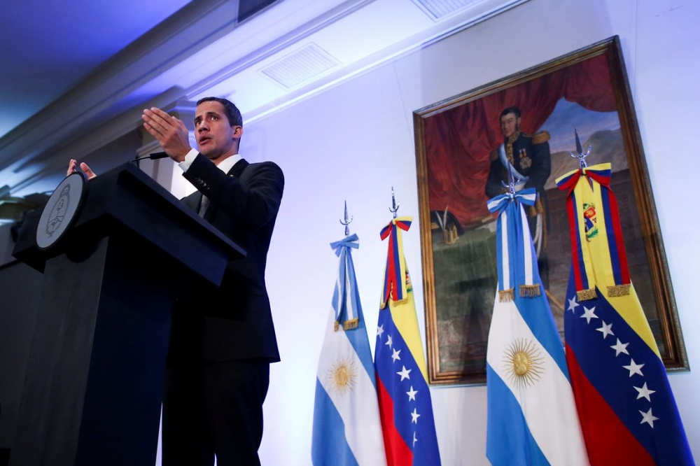 Em Buenos Aires, Guaid� defende mobiliza��o em favor da democracia