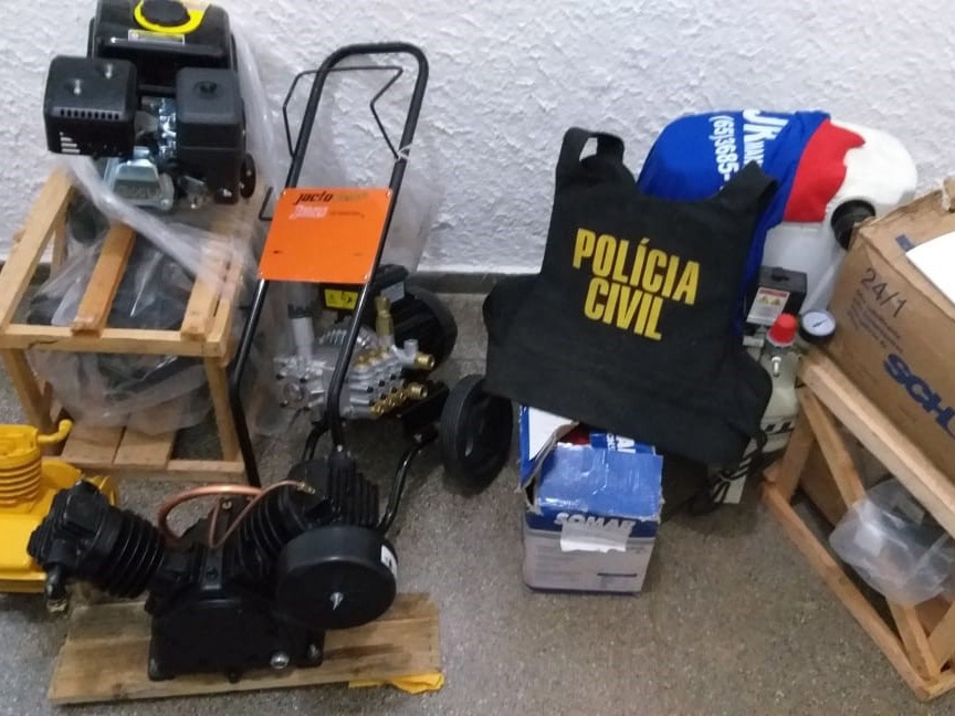 Pol�cia Civil prende receptador e recupera 80% de objetos roubados de empresa em V�rzea Grande