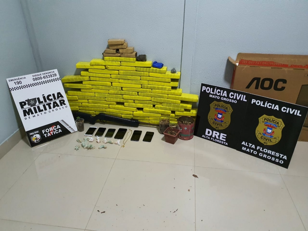  Pol�cias Civil e Militar apreendem 50 quilos de entorpecentes em Alta Floresta
