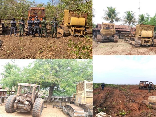 Batalh�o Ambiental identifica desmatamento ilegal em fazenda embargada e apreende cinco tratores