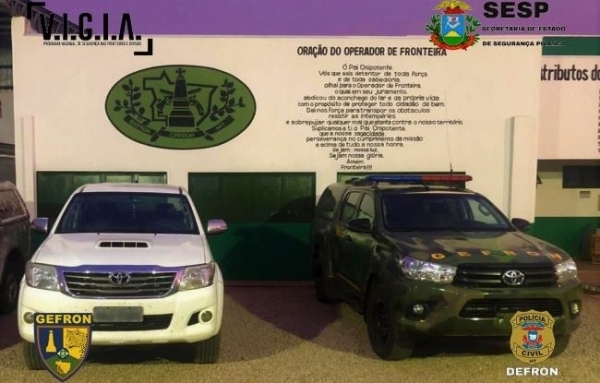 Gefron recupera camionete roubada em Brasnorte onde fam�lia de Juara foi feita ref�m 