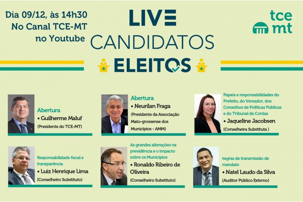 TCE-MT realiza live para orientar candidatos eleitos