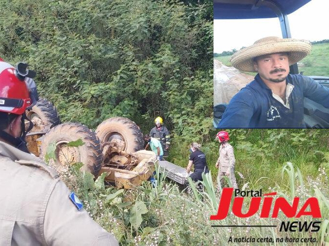P� carregadeira tomba na rodovia e mata trabalhador em Ju�na