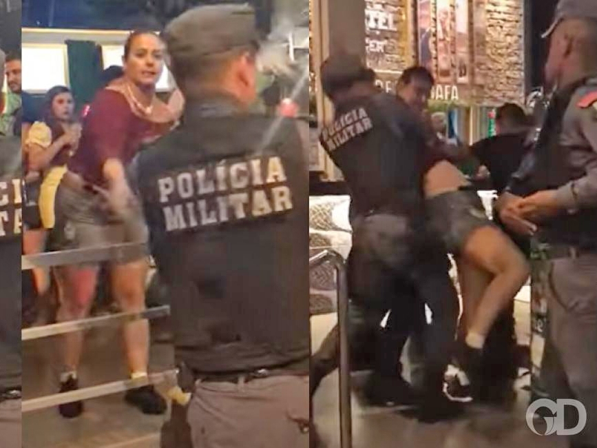 Mulher desacata policial, joga cerveja na cara dele e acaba presa na Pra�a Popular