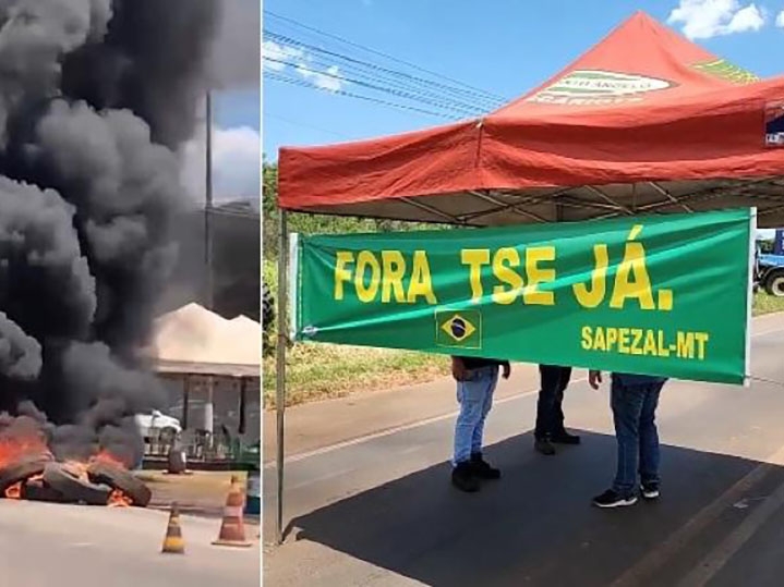 PRF/MT promete usar for�a total contra manifestantes que protestam contra resultado das elei��es 