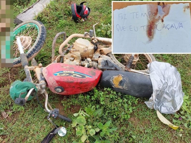 Homem � encontrado morto em Apiac�s com bilhete no peito, escrito: Faz tempo que eu te ca�ava