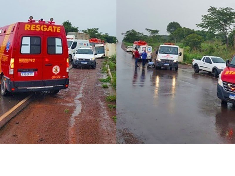 Ambul�ncia com pacientes capota em rodovia no munic�pio de Santa Terezinha