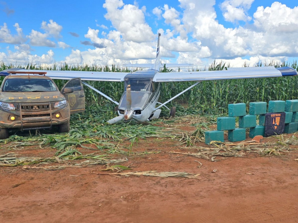Gefron apreende cerca de 500 quilos de cloridrato de coca�na ap�s queda de aeronave
