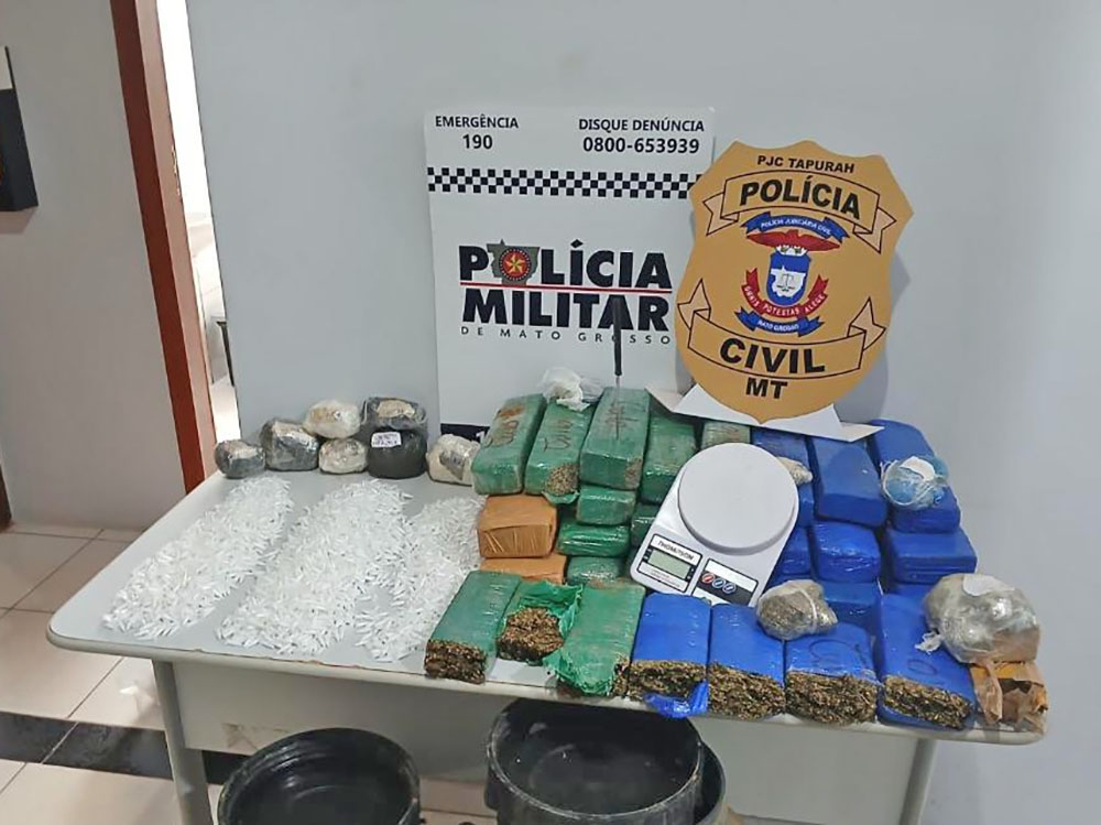  Pol�cia Civil desarticula dep�sito de drogas que seriam distribu�das em Itanhang� e Tapurah