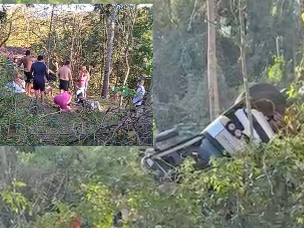 Grave acidente com micro-�nibus na BR-364, na Serra de S�o Vicente, deixa dois mortos e 34 feridos