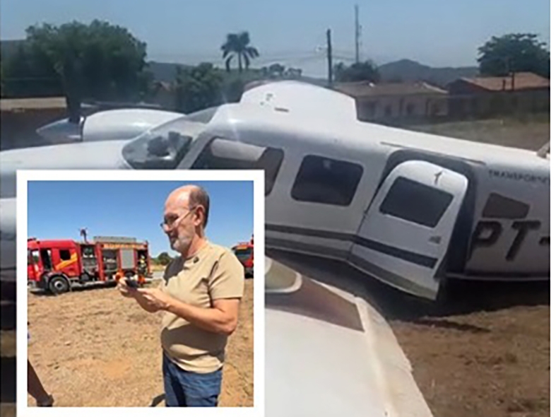 Avi�o com deputado Carlos Avalone faz pouso de emerg�ncia em Aragar�as