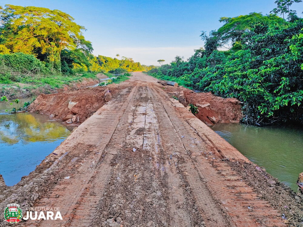 Prefeitura de Juara reconstr�i ponte na MT-338, pr�xima � Fazenda M5, entre �guas Claras e Rio dos Peixes