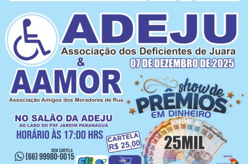 ADEJU e AAMOR realizam Show de Pr�mios em Juara no dia 7 de dezembro