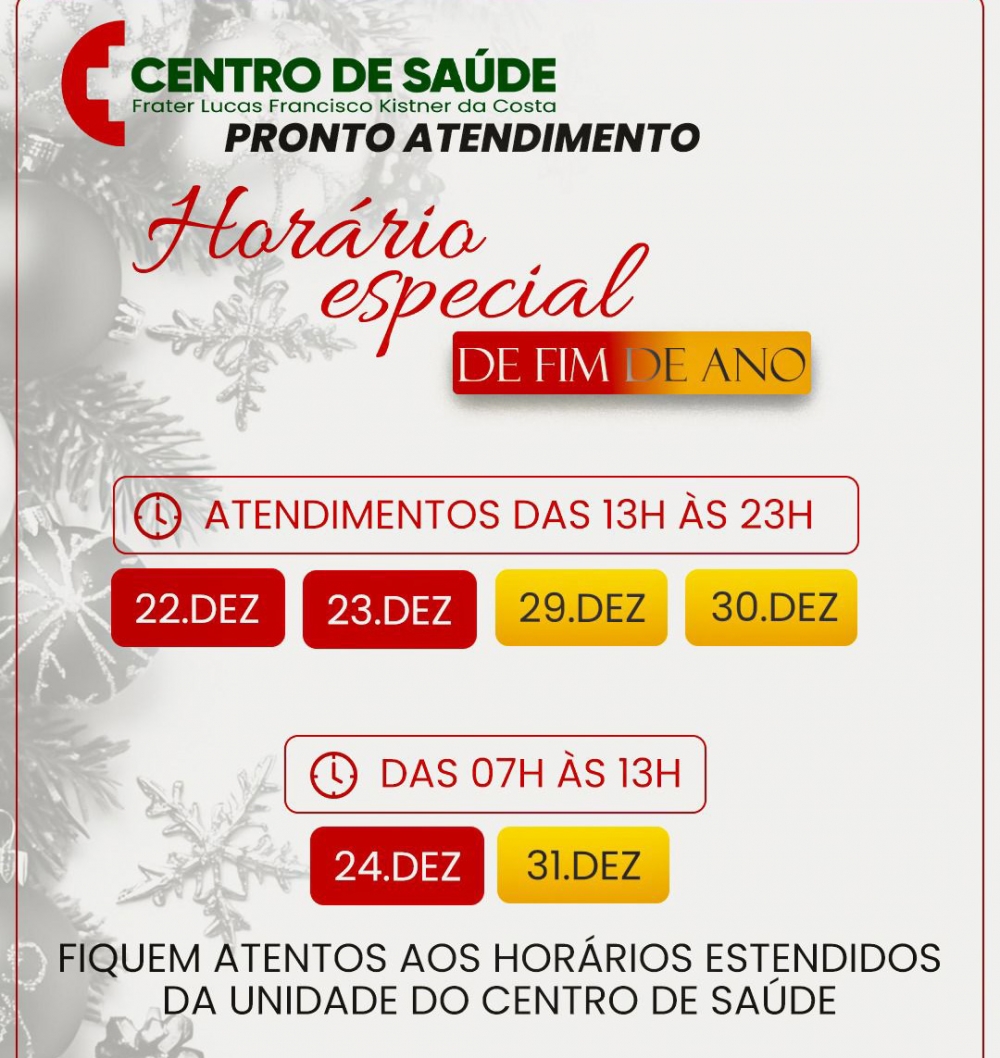Centro de Sa�de de Juara ter� hor�rio especial de atendimento no fim de ano