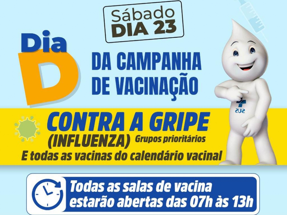 Prefeitura de Juara realiza Dia D de vacina��o contra a gripe neste s�bado, dia 23