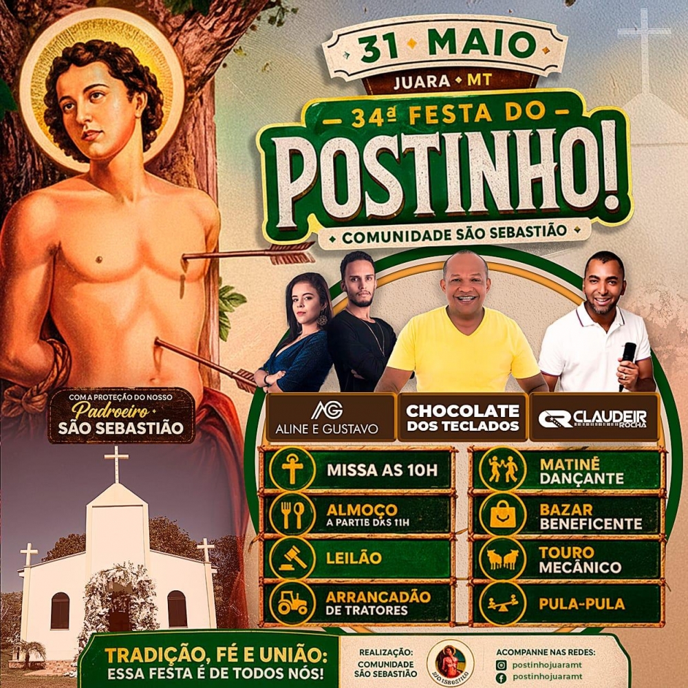 Comunidade S�o Sebasti�o realiza a tradicional 34� Festa do Postinho em Juara