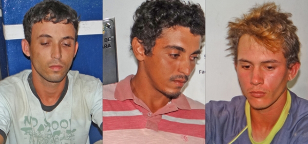 03 jovens s�o presos por furto de moto e armas e posse de drogas. Ve�culo, armas, moto e objetos s�o recuperados.