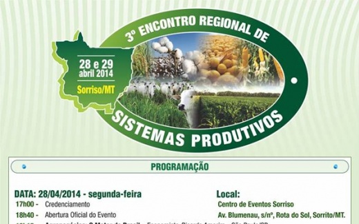 Encontro Regional de Sistemas Produtivos recebe inscri��es