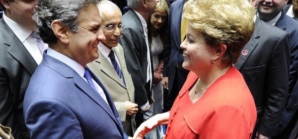 Pesquisa diz que Dilma cai, A�cio sobe e j� tem empate t�cnico para segundo turno