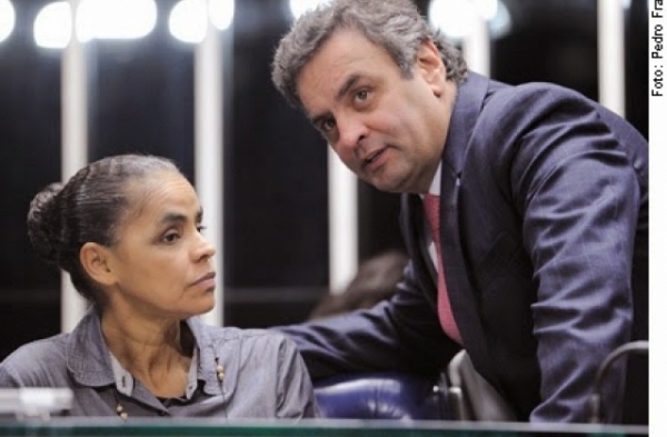 Marina Silva declara apoio � candidatura de A�cio Neves